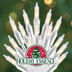 Holiday Essence Clear Warm White Christmas String Lights 20 Ft White Wire 100 Christmas Decorative Lights Set Static and Flashing for Indoor Outdoor Use Tree Decor UL Listed