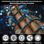 LAMPHOME Super-Bright Extendable Blue Christmas Lights Decoration 150Lights 31.9ft UL Certified Mini Bulb String Lights Set for Outdoor Christmas Tree Garden Holiday Party Patio Wedding Garland Decor