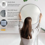 Silver Circle Mirror, Round Mirror 20 inch, Round Wall Mirrors with Aluminum Frame, Circle Mirrors for Living Room, Bathroom, Wall, Hallway.
