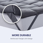 SLEEP ZONE Cooling Mattress Topper Full Size Quilted Fitted Mattress Pad Cover, Soft Fluffy Down Alternative Pillow Top Bed Topper Deep Pocket 8-21 Inch (Grey, Full)
