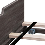 Max & Lily Full Bed, Wood Bed Frame with Headboard For Kids with Trundle, Slatted, Clay