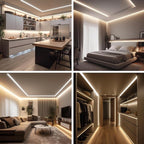 32.8ft COB LED Strip Light White, High Bright LED Strips with 320LEDs, RF Remote and UL Power Supply, 4000K Dimmable LED Lights for Bedroom,Kitchen, DIY Home Decoration, 2 Rolls of 16.4ft