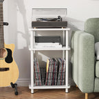 Apicizon 3 Tier End Table, Side Table with Storage Shelf, Small Wooden Table, Nightstand Bedside Table for Small Spaces, Bedroom, Living Room, Easy Assembly, White