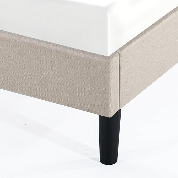 ZINUS Ibidun Upholstered Platform Bed Frame, Mattress Foundation, Wood Slat Support, No Box Spring Needed, Eco Friendly WonderBox (TM), Easy Assembly, Soft Beige, King