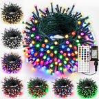 Albelt Smart Color Changing Christmas Lights, Christmas Decoration Lights with Remote & Timer, 66 FT 200 LED RGB Twinkle Fairy String Light Waterproof for Indoor Outdoor Halloween Xmas Tree Decor