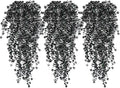 RECUTMS Artificial Hanging Plants Fake Hanging Plant Faux Hanging Plants UV Resistant Plastic Plants for Indoor Outdoor Room Wall Wedding Patio Porch Decor(Black White)