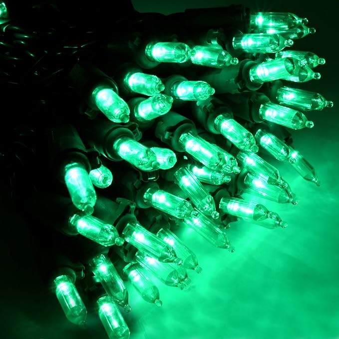 Holiday Essence 100 LED Green St Patrick's Day Christmas String Lights, 26.9 Ft Green Wire String Lights for Indoor and Outdoor Decorative Use Patio and Tree Décor UL Certified