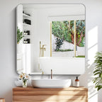 42" x 42"Bathroom Mirror, Silver Wall Mirror with Metal Frame, Decorative Rectangular Vanity Mirror for Bedroom Bathroom Living Room Entryway (Horizontal/Vertical)