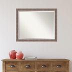 Amanti Art Brown Bathroom Mirror for Over Sink, 25x31 Noble Mocha Rectangle Vanity Mirror, Large Casual Frame, Hangs Horizonally and Vertically, Bathroom Wall Decor, Beveled Edge