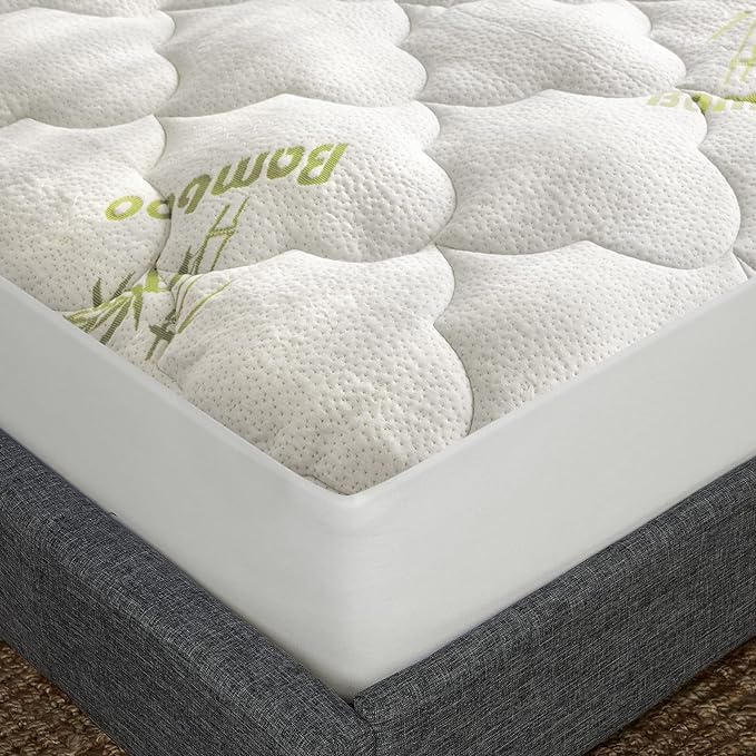 Air Mattress Cover Twin Size, Thick Viscose Made from Bamboo Quilted Mattress Topper for Kids, Noiseless Extra Plush Pillow Top Pad Fits 15-23 Inches Deep Mattresses