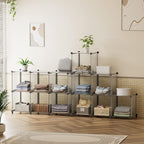 HOMIDEC 6 Light Grey Cube Storage Organizer, Modular Storage Shelf with Hammer, Cube Storage Bin Cabinet Closet Bookshelf for Living Room, Bedroom, Office, Each Cubes Size 11.8 x 11.8 inch