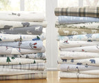 Eddie Bauer - Flannel Sheets Full Size, Anti-Pilling & Wrinkle Resistant Cotton, Touchably Soft for All-Season Comfort - Bed Sheets with Matching Pillowcase & Fitted Sheet (Ski Patrol White)