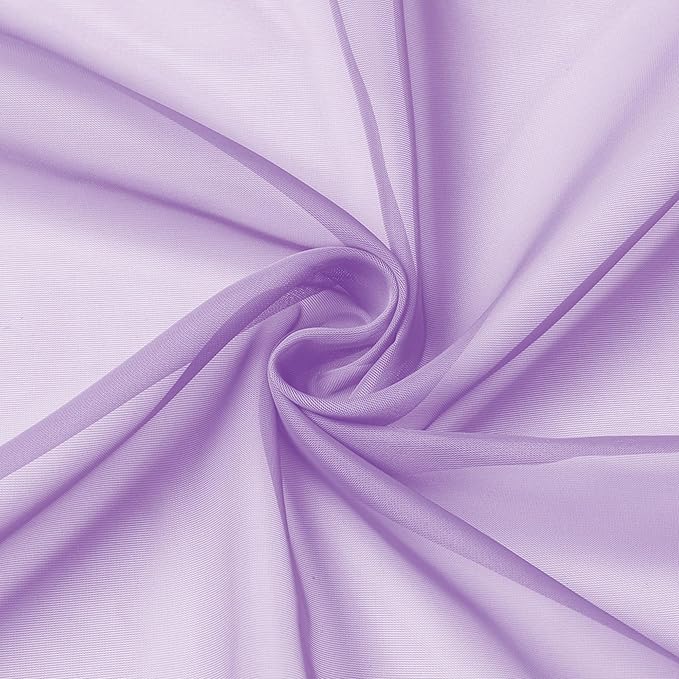 Aiyufeng Light Purple Sheer Curtain Panels Pair Sold 63 Inch Length, Light Filtering Window Curtain Drapes Treatment for Kitchen, Bedroom/Children Room, Voile Top Dual Rod Pocket, 2 Pack of 42 x 63"