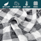PAVILIA Light Grey Buffalo Plaid Throw Blanket for Couch, Soft Checkered Flannel Fleece Blanket for Sofa, Grey White Plaid Decorative Couch Throw, Warm Cozy All Season Fall Blanket Decor Gift, 50x60