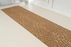 Custom Length Cut to Size Tribal Ethnic Southwestern Inspired Hallway Runner Rug, Non Slip Rubber Backed, 31 inch Wide X Customized Length, Inca Tan, 31 inch X 11 feet
