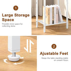 Hoctieon 2-Set 3 Tier End Table, Telephone Table Set of 2, Tall Side Table with Storage Set of 2, Small Nightstand for Small Spaces, Metal Frame, White and Yellow Oak