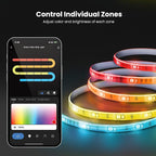 Feit Electric Smart Light Strip 16FT, Ultrathin RGBW Color Chasing LED Light Strip, 2.4GHz Wi-Fi Enabled, Works with Alexa and Google Home Assistant, Remote Control, (0.4in x 192in) TAPE192/CHASE/AG