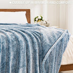 Exclusivo Mezcla Plush Fuzzy Fleece Bed Blanket Queen Size, Super Soft, Fluffy and Warm Blankets Suitable for All Seasons (Mixed Teal, 90x90 Inches)