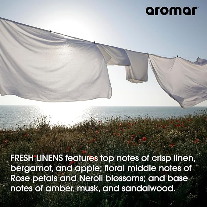 AROMAR Premium Fragrance Oil - Essential Oil for Diffusers & Home Aromatherapy - Fresh Linens 8oz
