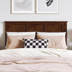 AFI, Madison Full Solid Wood Panel Headboard with Attachable Charger, Walnut