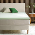 ZINUS 3 Inch Green Tea Memory Foam Mattress Topper, Smaller, More Convenient WonderBox Packaging, Pressure-Relieving Layers, CertiPUR-US Certified, Short Queen
