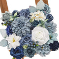 Alecono Artificial Flowers, Dusty Blue Fake Flowers Combo Box for DIY Wedding Bridal Bouquets, Cake Party Table Centerpieces Home Decor