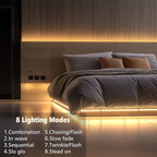 echosari 3.3FT Strip Lights Battery Operated, 2700K Tape Light with Self-Adhesive Timer Dimmable Cuttable Remote Control for Indoor Stairs Cabinets Shelves TV Home Decor (Warm White)