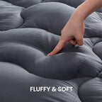 SLEEP ZONE Twin XL Mattress Topper for College Dorm Cooling Mattress Pad Cover Fluffy Down Alternative Bed Topper 8-21 Inch Deep Pocket, Twin XL