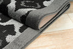 Custom Length Cut to Size Fleur de Lis Inspired Carpet Runner Rug for Hallways, Non Slip Rubber Backed, 31 inch Wide X Customized Length, Royal Grey, 31 inch X 9 feet