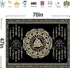 OSUNBD Nordic Viking Tapestry Wall Hanging - Small 70x47 inches Soft Flannel with Valknut, Celtic Runes & Norse Mythology Scandinavian for Bedroom, Living Room Decor