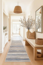 RUG BRANCH Havana 2' x 8' (2'3" X 8') Scandinavian Indoor Runner Rug, Contemporary, Blue Brown - Entryway, Hallway, Bathroom, and Kitchen