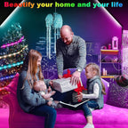 Keepsmile 50ft Led Strip Lights Smart Sync Music Led Lights for Bedroom Home Decoration, APP Control