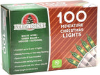 Holiday Essence 100 Green Christmas St. Patrick's Day Light Set, 20.6 Feet White Wire Indoor Outdoor