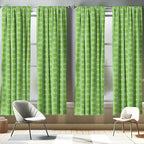 Ambesonne Lime Green Window Curtains Pack of 2, Simplistic Formless Geometric Shapes in Different Shades Theme, Lightweight Set with Rod Pocket, 4 Panels of - 28" x 63", Green