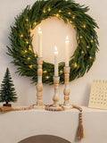 NUPTIO Candlestick Holders Wood for Home: Set of 3 Tall Farmhouse Taper Candle Holders Mantel Decor