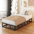 10 Inch High Profile Twin Box Spring Heavy Duty Metal Box Spring Twin with Fabric Cover, Sturdy Mattress Foundation, Easy Assembly, Noise Free, Black