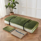 Japanese Floor Mattress, Futon Mattress with Portable Storage Bag and Washable Cover, Roll Up Thick Tatami Mat Suitable for Camping, Guest Room (Forest Gradient, Full)