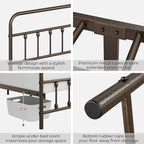 Yaheetech Classic Metal Platform Bed Frame Mattress Foundation with Victorian Style Iron-Art Headboard/Footboard/Under Bed Storage/No Box Spring Needed/Twin Size Bronze
