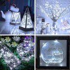6 Pack Fairy Lights Battery Operated 7ft 20 LED Mini String Lights Twinkle Lights Silver Wire Firefly Starry Lights for Mason Jars Wedding Party Christmas Centerpiece Table Decorations, Cool White
