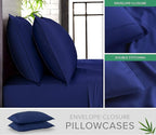 Split King Sheets by Pure Bamboo, Genuine 100% Organic Viscose Derived from Bamboo Bed Sheet Set, Soft & Cooling, Double Stitching *Not for Split Top (Split King, Cobalt Blue)