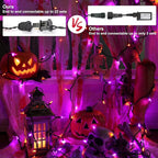 Brizled Purple & Orange Halloween Lights, 33ft 100 LED Halloween String Lights, 120V UL Certified Purple String Light Connectable Orange Mini Light Outdoor for Tree Garden Home Patio Decorations