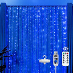 Brightown 300 LED Fairy Curtain Lights, 9.8ft x 9.8ft Curtain String Lights, USB Plug in 8 Lighting Modes LED Christmas String Hanging Lights with Remote for Bedroom Indoor Outdoor Weddings Party Xmas