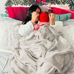 Bedsure Fleece Blanket Queen Blanket Linen - 280GSM Soft Lightweight Plush Cozy Blankets for Bed, Sofa, Couch, Travel, Camping