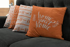 Ambesonne Modern Throw Pillow Cushion Case Pack of 4, Scandinavian Minimal Ornaments Boho Feather Leaves and Home Phrase, Modern Accent Double-Sided Digital Printing, 20", Pale Tan and Burnt Orange