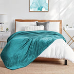 Walensee Fleece Blanket Plush Throw Fuzzy Lightweight (Queen Size 90x90 Teal) Super Soft Microfiber Flannel Blankets for Couch, Bed, Sofa Ultra Luxurious Warm and Cozy for All Seasons