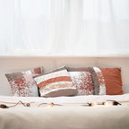 Ambesonne Grunge Throw Pillow Cushion Case Pack of 4, Abstract Design Simplistic Minimal Stripes Brushstrokes Contemporary, Modern Accent Double-Sided Digital Printing, 20", Taupe Paprika and Rose