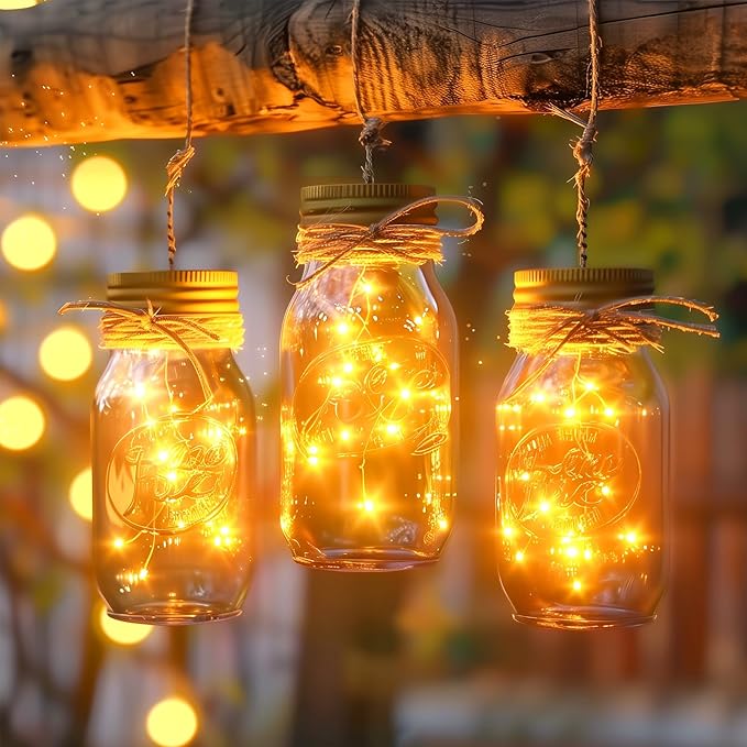 2Pack Fairy Lights Plug in, 33Ft 100 LEDs Waterproof Silver Wire Firefly Lights, Adaptor Included, Starry String Lights for Wedding Indoor Outdoor Christmas Patio Garden Decoration, Warm White