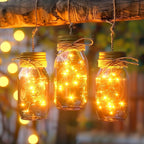 2Pack Fairy Lights Plug in, 33Ft 100 LEDs Waterproof Silver Wire Firefly Lights, Adaptor Included, Starry String Lights for Wedding Indoor Outdoor Christmas Patio Garden Decoration, Warm White