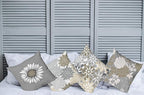 Ambesonne Floral Throw Pillow Cushion Case Pack of 4, Flower Petals Modern Color Palette Chamomile Peony Dahlia and Sunflower Print, Modern Accent Double-Sided Digital Printing, 24", Slate Brown Grey