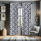 Ambesonne Outer Space Window Curtains, Astronaut Cats Exploring The Universe on Dotted Background, Lightweight Decor 2-Panel Set with Rod Pocket, Pair of - 28" x 63", Purple Grey